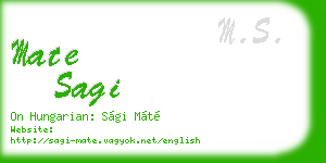 mate sagi business card