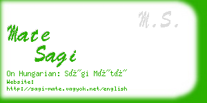 mate sagi business card